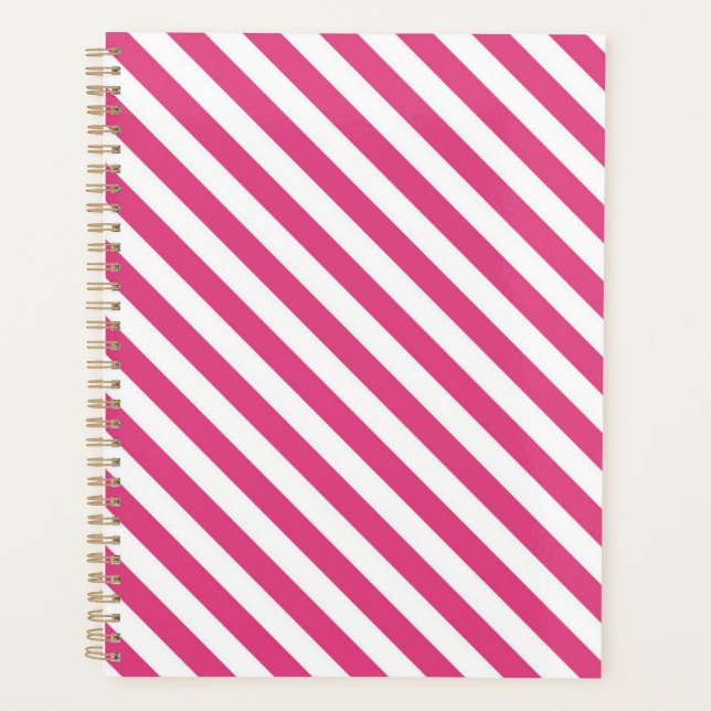 Motif de bandes roses et blanches diagonales (Devant)