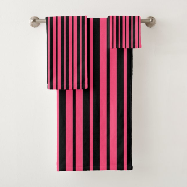 Motif de bandes verticales en noir rose (En situation)