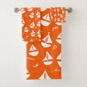 Motif de bateaux à voile Rouge Blanc