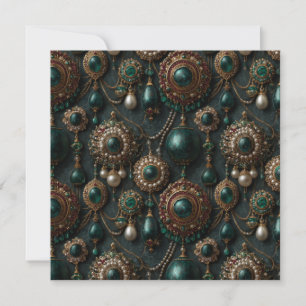 Motif de bijoux de luxe vintage émeraude et perle
