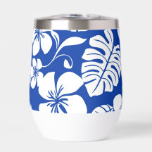 MOTIF DE BIKINI ROSE EN BLEU ROYAL