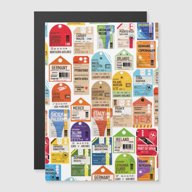 Motif de billets de voyage vintage. (Devant / Derrière)