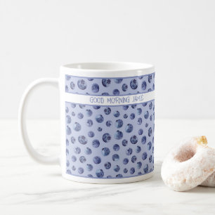 Motif de bleuets sur la tasse bleue personnalisée