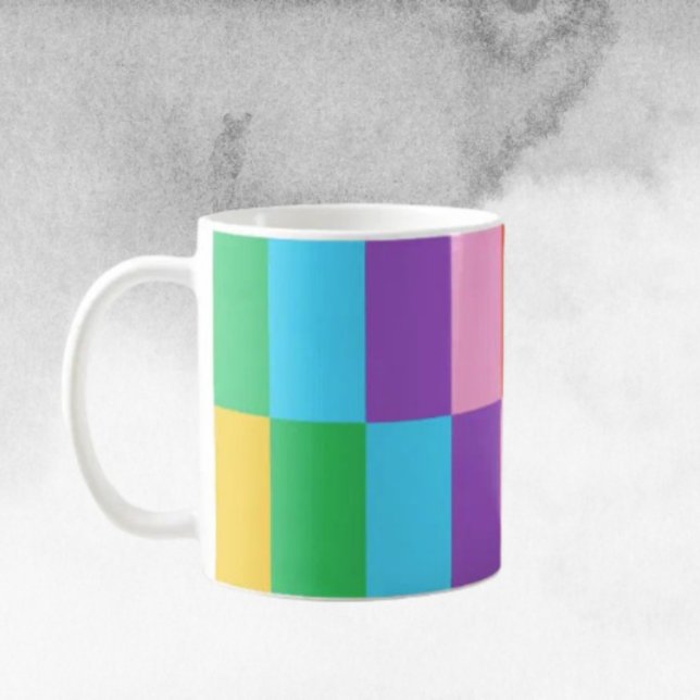 Motif de blocs en escalier arc-en-ciel Mug classiq (Créateur téléchargé)