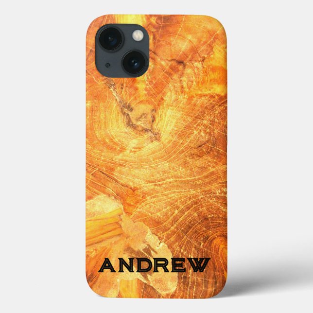 Motif de bois coque iphone de nom d'or (Verso)