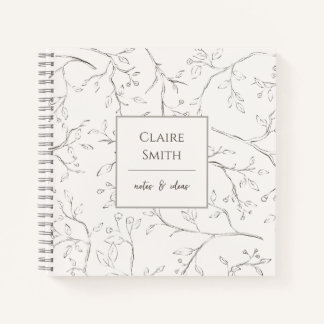 Motif de branche de Carnet spiral personnalisé