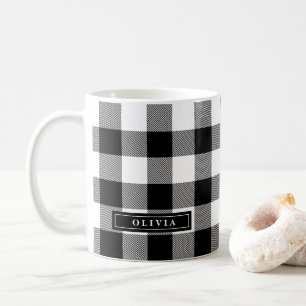 Motif de Buffalo Noir Monogrammé Mug