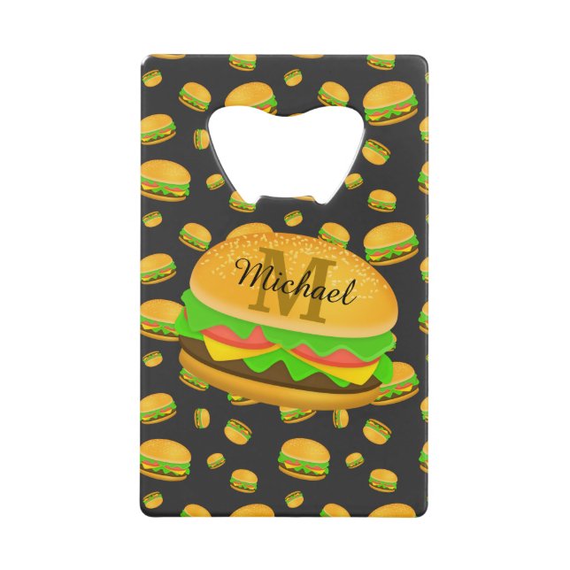 Motif de burger délicieux cool et amusant Monogram (Devant)