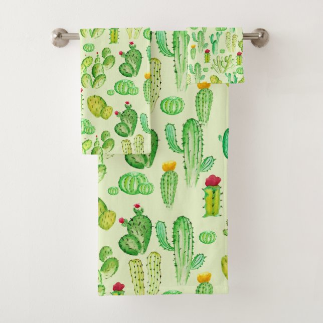 Motif de cactus à l'aquarelle   (En situation)
