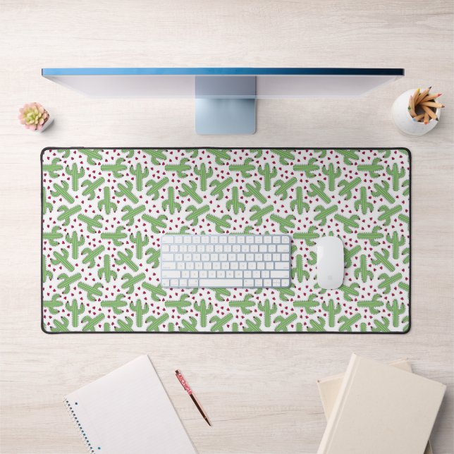 Motif de cactus et de fleurs roses (Bureau 1)