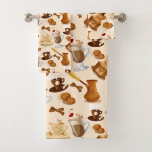 Motif de café et de biscuit