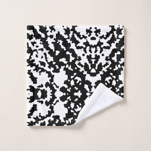 Motif de camouflage Abstrait noir et blanc (Gant de toilette)