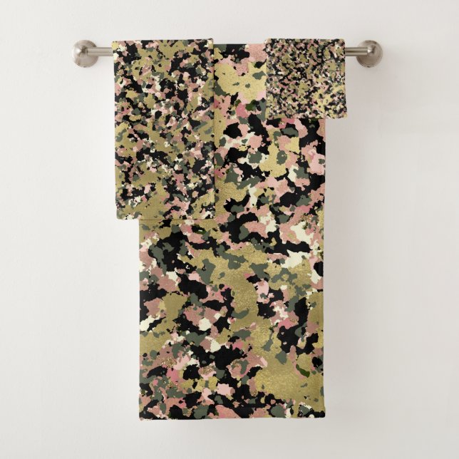 Motif de camouflage noir rose or (En situation)