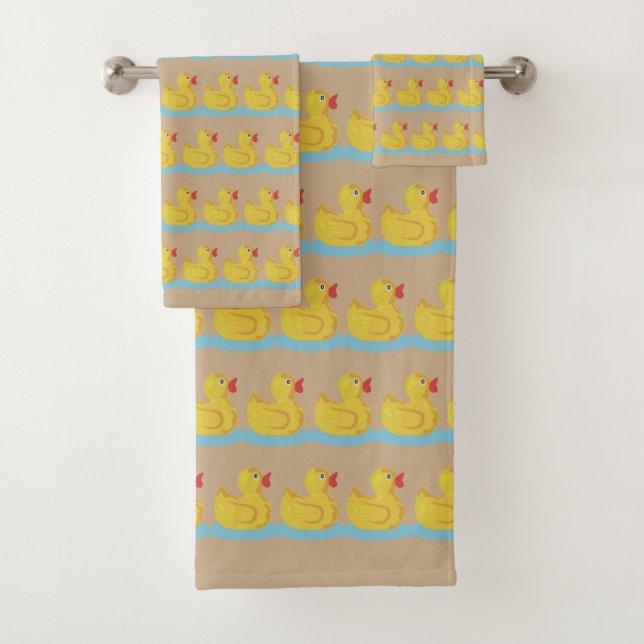 Motif de caneton mignon sur beige (En situation)