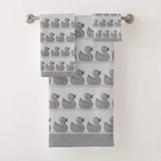 Motif de caneton mignon sur gris argent clair (En situation)
