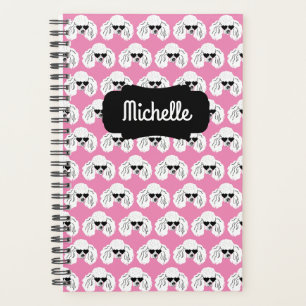 Motif de caniche mignon rose