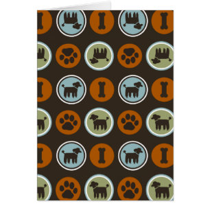 Motif de caniches avec empreintes de pattes et bis