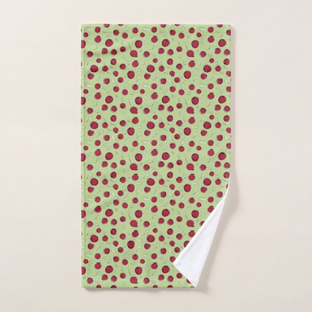 Motif de canneberge dessiné à la main de manière f (Serviette à main)