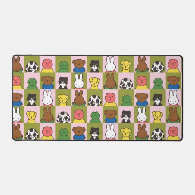 Motif de caractères animal mignon dans la grille c (Recto)