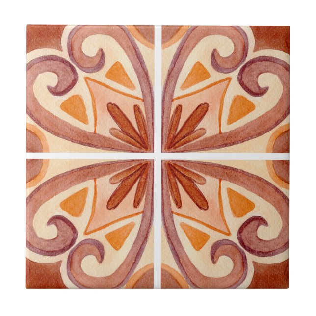 Motif de carreau en terre cuite espagnole Talavera (Devant)