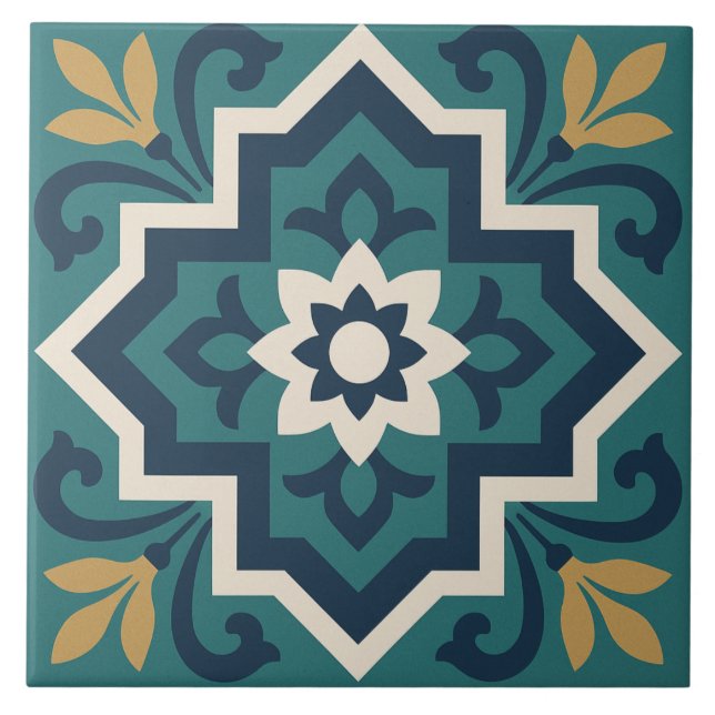 Motif de carreau floral islamique (Devant)