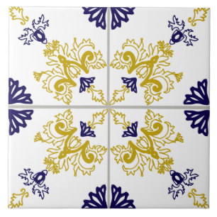 Motif de carreau méditerranéen floral Talavera