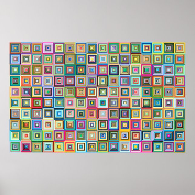 Motif de carreaux colorés rétro amusant | Poster (Devant)