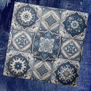 Motif de carreaux marocains méditerranéens bleus e