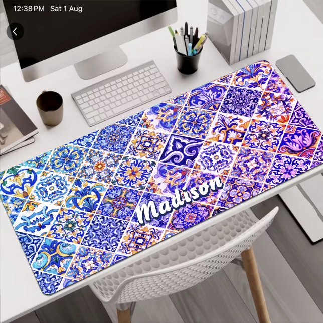 Motif de carreaux violets de Méditerranée sicilien (Créateur téléchargé)