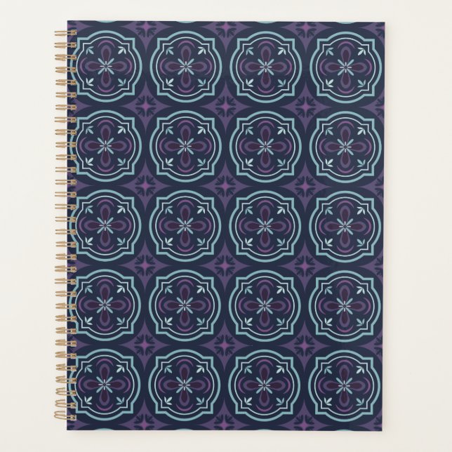 motif de carrelage floral bleuâtre (Devant)