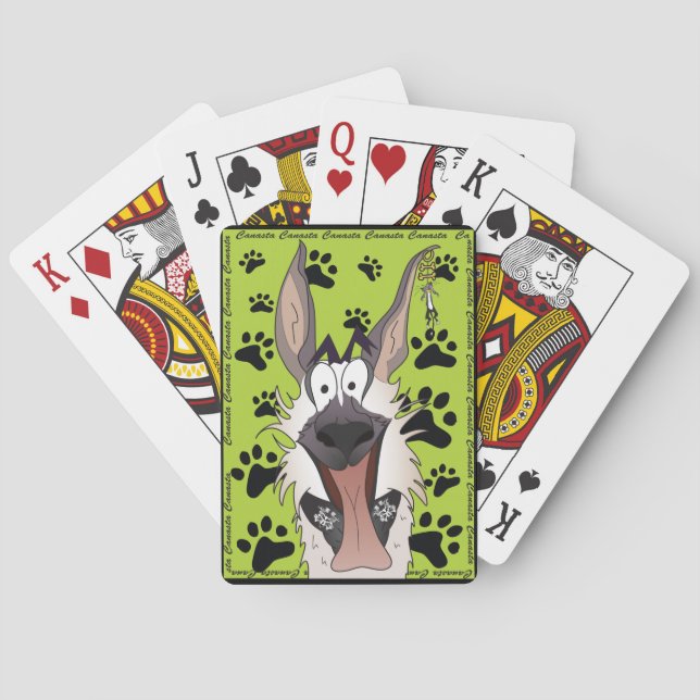 Motif de cartes à jouer : chien drôle Canasta (dos)