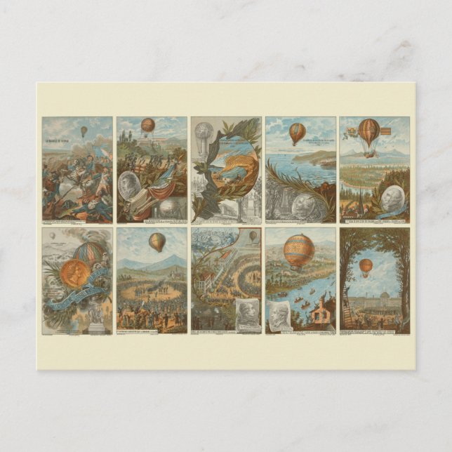 Motif de cartes de collecte à air chaud vintage (Devant)