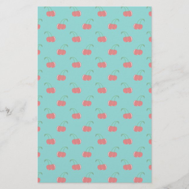 Motif de cerise rouge turquoise (Devant)