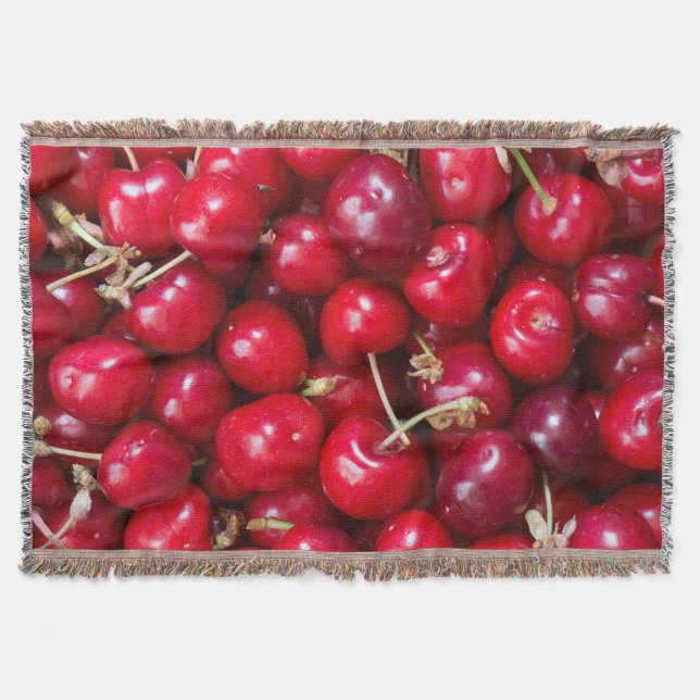 Motif de cerise sucrée jeter la couverture (Devant)