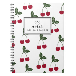 Motif de cerises rouges Carnet personnalisé
