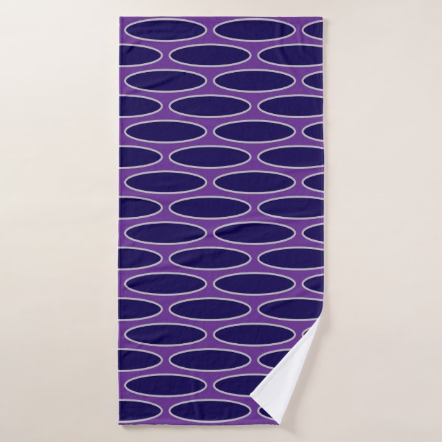 Motif de chaîne violet ovale (Serviette de bain)