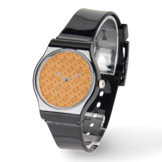 Motif de champignon orange Montre de bracelet en s