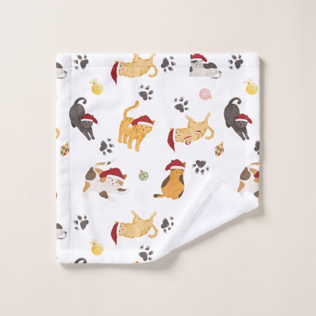 Motif de chat de vacances mignon (Gant de toilette)