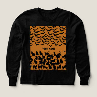 Motif de chat noir et de chauve-souris pour Hallow