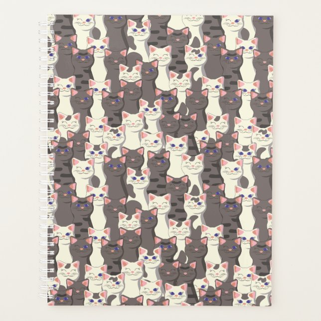 Motif de chats blancs et gris (Devant)