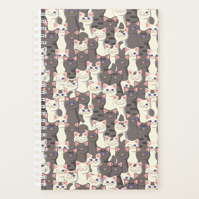 Motif de chats blancs et gris (Devant)