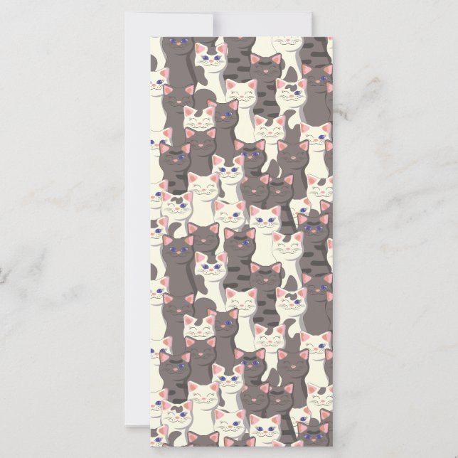 Motif de chats blancs et gris (Devant)