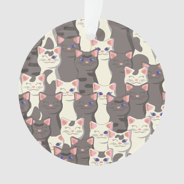 Motif de chats blancs et gris (devant)
