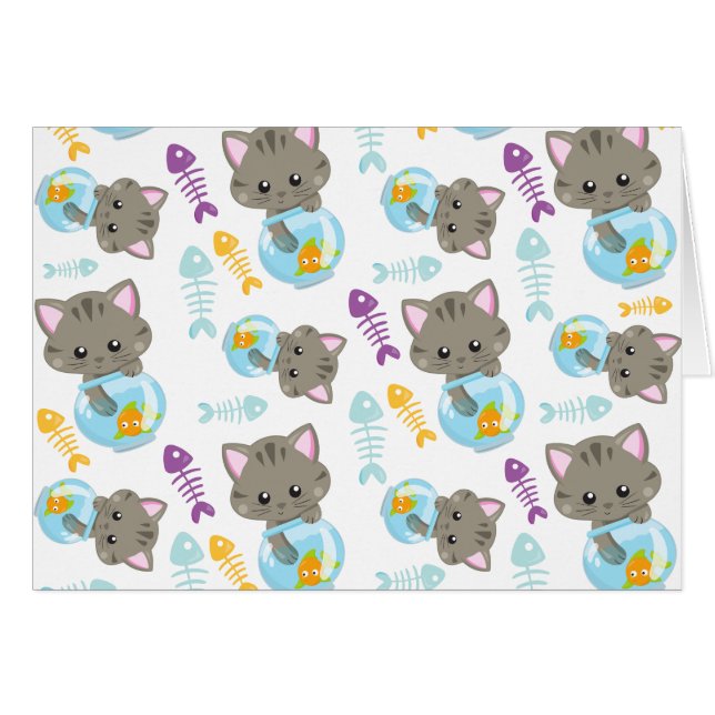 Motif De Chats, Chats Mignons, Chatons, Poisson (Devant horizontal)