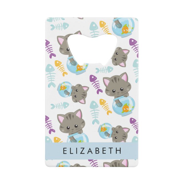 Motif De Chats, Chats Mignons, Chatons, Votre Nom (Devant)