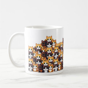 Motif de chats Kawaii en Mug de couleurs douces