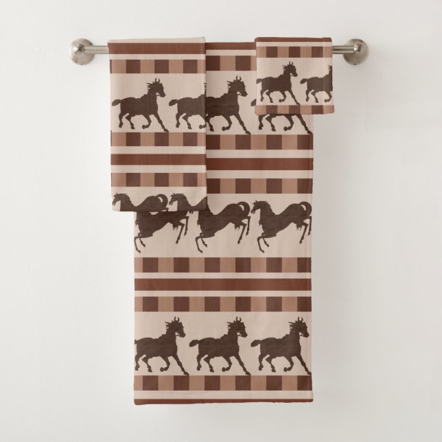 Motif de cheval au galop rustique (En situation)