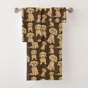 Motif de chien Brown labradoodle doré