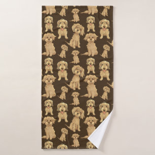 Motif de chien Brown labradoodle doré