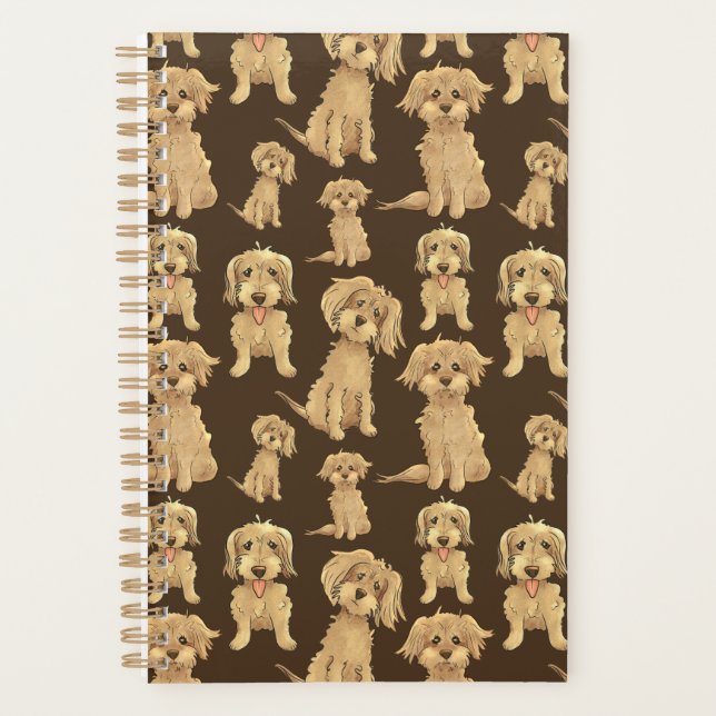 Motif de chien Brown labradoodle doré endoodle mig (Devant)